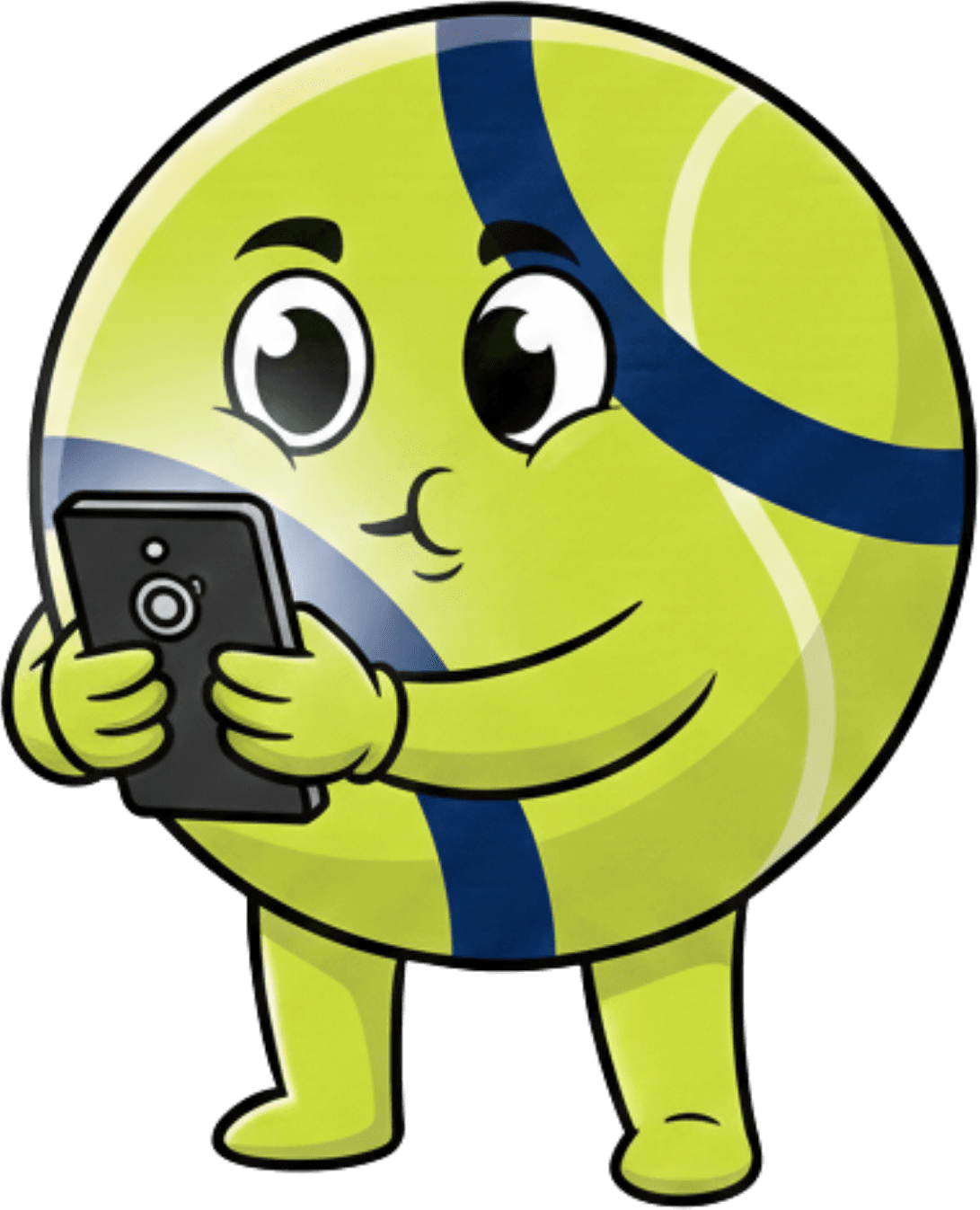 Ree Padel Mascot holding a phone